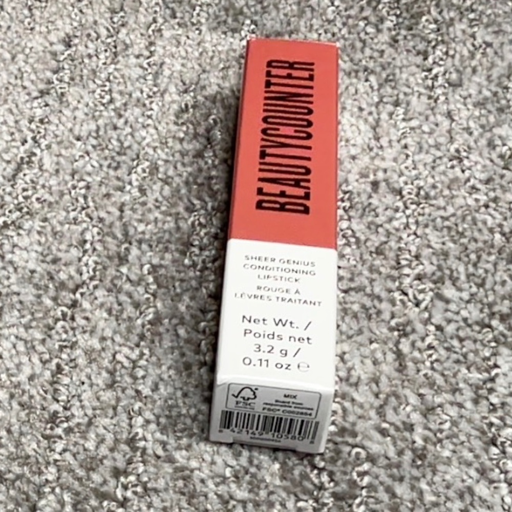 Beautycounter sheer genius conditioning lipstick color Rosewood
